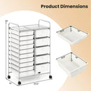 Rolling Storage Cart 15-Drawer Trolley with Chrome Plated Metal Frame by LJGDeals