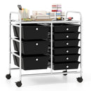 9-Drawer Rolling Storage Cart with Colorful Drawers and Metal Frame by LJGDeals