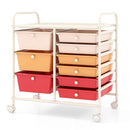 9-Drawer Rolling Storage Cart with Colorful Drawers and Metal Frame by LJGDeals