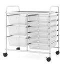 9-Drawer Rolling Storage Cart with Colorful Drawers and Metal Frame by LJGDeals
