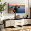 Rolling TV Stand on Wheels Mobile TV Cart for 32-75 Inch TVs Portable AV Cart by DirectDeals