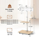 Rolling TV Stand on Wheels Mobile TV Cart for 32-75 Inch TVs Portable AV Cart by LJGDeals