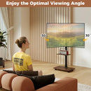 Rolling TV Stand on Wheels Mobile TV Cart for 32-75 Inch TVs Portable AV Cart by LJGDeals