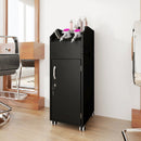 Salon Trolley Cart 360° Rolling Tool Cart Mobile Storage Station with 4 Lockable Wheels-Black by LJGDeals
