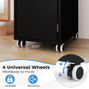 Salon Trolley Cart 360° Rolling Tool Cart Mobile Storage Station with 4 Lockable Wheels-Black