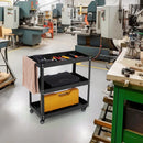 3-Tier Rolling Tool Cart with Spacious Shelves 4 Universal Wheels and 2 Brakes by LJGDeals
