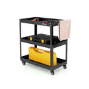 3-Tier Rolling Tool Cart with Spacious Shelves 4 Universal Wheels and 2 Brakes by LJGDeals
