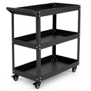 3-Tier Rolling Tool Cart with Spacious Shelves 4 Universal Wheels and 2 Brakes by LJGDeals