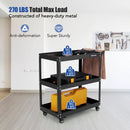 3-Tier Rolling Tool Cart with Spacious Shelves 4 Universal Wheels and 2 Brakes by LJGDeals