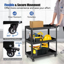 3-Tier Rolling Tool Cart with Spacious Shelves 4 Universal Wheels and 2 Brakes by LJGDeals