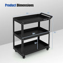 3-Tier Rolling Tool Cart with Spacious Shelves 4 Universal Wheels and 2 Brakes by LJGDeals