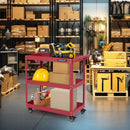 3-Tier Rolling Tool Cart with Spacious Shelves 4 Universal Wheels and 2 Brakes by LJGDeals