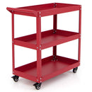 3-Tier Rolling Tool Cart with Spacious Shelves 4 Universal Wheels and 2 Brakes by LJGDeals