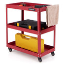 3-Tier Rolling Tool Cart with Spacious Shelves 4 Universal Wheels and 2 Brakes by LJGDeals