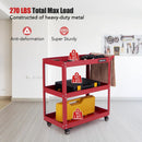 3-Tier Rolling Tool Cart with Spacious Shelves 4 Universal Wheels and 2 Brakes by LJGDeals