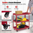 3-Tier Rolling Tool Cart with Spacious Shelves 4 Universal Wheels and 2 Brakes by LJGDeals