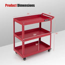 3-Tier Rolling Tool Cart with Spacious Shelves 4 Universal Wheels and 2 Brakes by LJGDeals