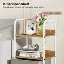 Rolling Utility Storage Cart with 2 Open Shelves and 2 Fabric Drawers-Natural by LJGDeals