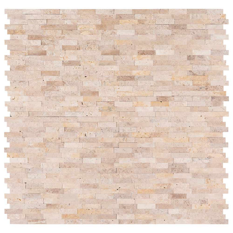 MSI Roman Beige Splitface Peel and Stick Travertine Mosaic Tile 12"x12"
