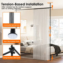 Room Divider Curtain Rod with Adjustable Floor to Ceiling Tension Rod No Drilling Required by LJGDeals