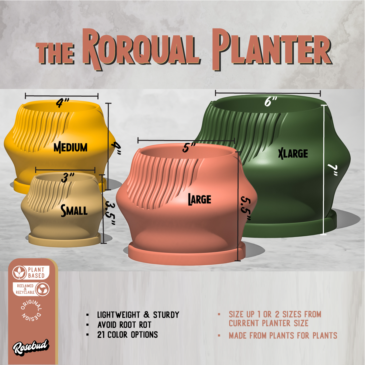 Rorqual Cascade Plant Pot with Drainage, photo 4 of 12