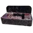 Rosso Levanto Fluted Red Marble Wall Mount Bathroom Sink With Backsplash