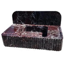 Rosso Levanto Fluted Red Marble Wall Mount Bathroom Sink With Backsplash