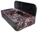 Rosso Levanto Fluted Red Marble Wall Mount Bathroom Sink With Backsplash