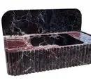 Rosso Levanto Fluted Red Marble Wall Mount Bathroom Sink With Backsplash