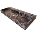 Rosso Levanto Marble Rectangular Wall Mount Bathroom Sink 20x48