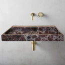 Rosso Levanto Marble Rectangular Wall Mount Bathroom Sink 20x48