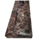 Rosso Levanto Marble Rectangular Wall Mount Bathroom Sink 20x48