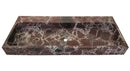 Rosso Levanto Marble Rectangular Wall Mount Bathroom Sink 20x48