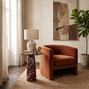 Rosso Levanto Marble Designer Side Table - Polished D12xL17xH20 Inches by GobekDesign