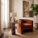 Rosso Levanto Marble Designer Side Table - Polished D12xL17xH20 Inches