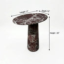 Rosso Levanto Marble Designer Side Table - Polished D12xL17xH20 Inches