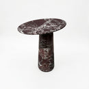 Rosso Levanto Marble Designer Side Table - Polished D12xL17xH20 Inches by GobekDesign