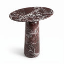 Rosso Levanto Marble Designer Side Table - Polished D12xL17xH20 Inches by GobekDesign