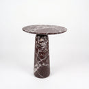 Rosso Levanto Marble Designer Side Table - Polished D12xL17xH20 Inches by GobekDesign