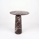 Rosso Levanto Marble Designer Side Table - Polished D12xL17xH20 Inches