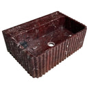 Rosso Levanto Marbled Wall Mount Bathroom Sink Fluted 16x28 Inch