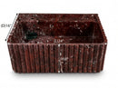 Rosso Levanto Marble Wall-Mount Bathroom Sink Fluted Design 24x16 by GobekDesign