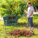 360° Rotatable Tumbling Composter with 2 Sliding Doors-Green by DirectDeals