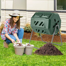 360° Rotatable Tumbling Composter with 2 Sliding Doors-Green by LJGDeals