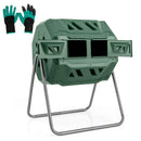 360° Rotatable Tumbling Composter with 2 Sliding Doors-Green by DirectDeals