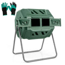 360° Rotatable Tumbling Composter with 2 Sliding Doors-Green by LJGDeals