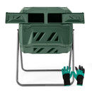 360° Rotatable Tumbling Composter with 2 Sliding Doors-Green by LJGDeals
