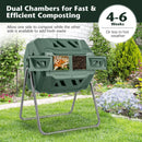 360° Rotatable Tumbling Composter with 2 Sliding Doors-Green by LJGDeals