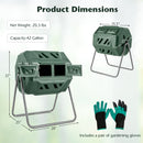 360° Rotatable Tumbling Composter with 2 Sliding Doors-Green by DirectDeals