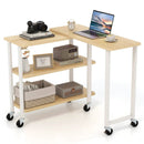 360° Rotating Sofa Side Table with Storage Shelves and Wheels by LJGDeals